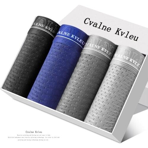 Cvalne Kvleu Boxed Mens Panties Boxershorts Men Ice Silk Men Underwear Mens Boxer Briefs Solid Shorts 4 Piece Shorts Set
