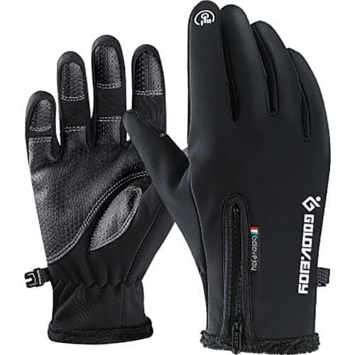 Outdoor Skiing Cycling Gloves Waterproof Windbreak Gloves Winter Screen Plus Velvet Gloves Keep Warm Sports Wear with Drawstring