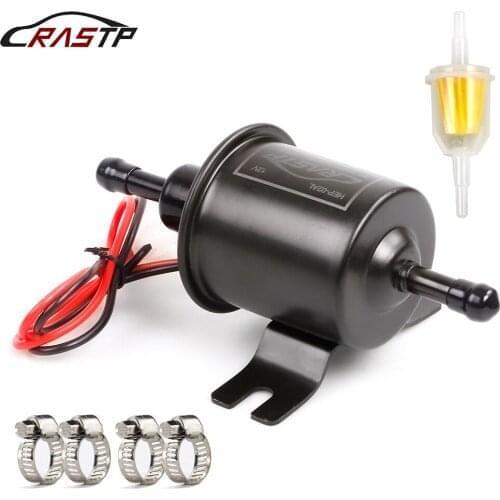 RASTP-Universal Inline Fuel Pump 12v Electric Transfer Low Pressure Gas Diesel Fuel Pump 2.5-4psi HEP-02A RS-FP009-TP-L