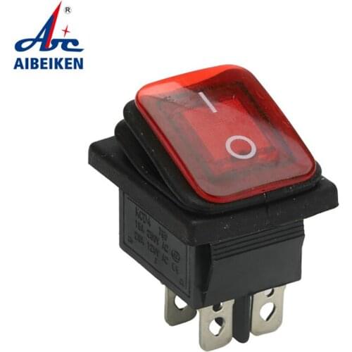 ON OFF/ON OFF ON 16A/250V 4pin 6pin IP65 Sealed Waterproof T85 Auto Boat Marine Toggle Rocker Switch with Red LED 12V 28x22mm