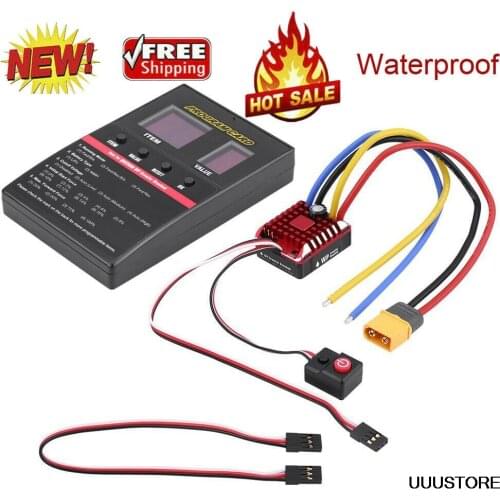 Hobbywing QUICRUN 1080 80A Waterproof Brushed ESC Speed Controller with Program Card for RC Car Crawler Traxxas TRX4 Axial SCX10
