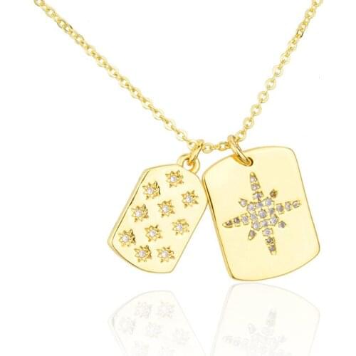 WTLTC INS DIY Multi Mini CZ Stone Snowflake Pendant Necklaces With Charms Gold Thin Link Necklace Geometric Layered Chokers