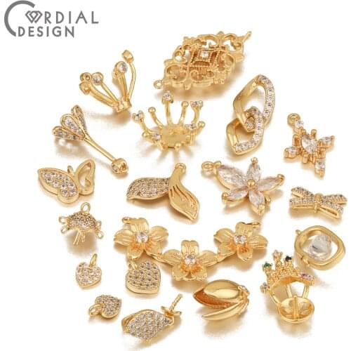 Cordial Design Jewelry Accessories/CZ Charms/Hand Made/Genuine Gold Plating/Jewelry Findings & Components/DIY Pendant Base
