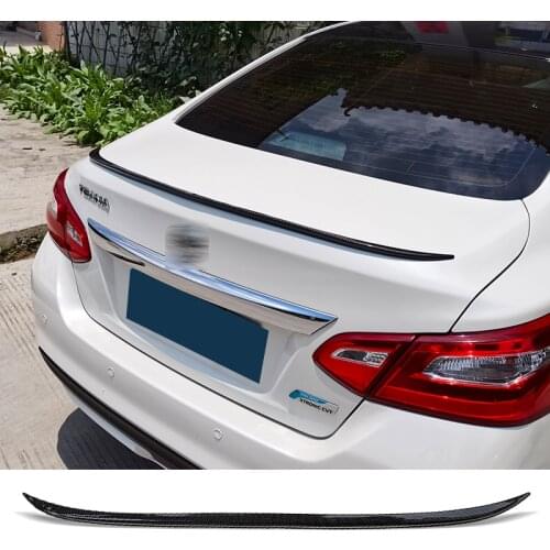Tail Spoiler Universal Carbon Surface Soft PU Material Type Generic Car Rear Trunk Wing for Nissan Teana Altima 2016 17 18
