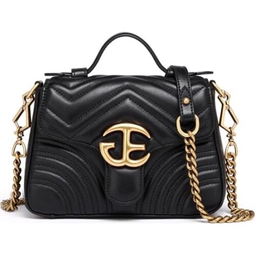 Bag women bag 2020 new fashion simple cowhide wave pattern shoulder messenger bag womens portable small square bag