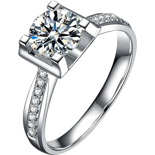 Authentic S925 Sterling Silver Ring Women Diamond Platinum Luxury Engagement Original Design Exquisite Elegant Jewerly Wedding