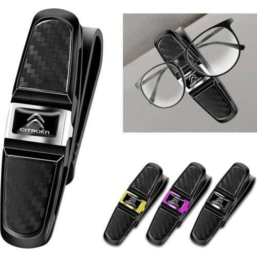 1Pcs Accessories Interior Car Glasses Case Auto Sun Visor Card Sunglasses Holder For Citroen C4 C3 C5 C1 C2 Berlingo Celysee