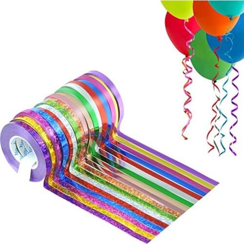 10M/roll Balloon Laser Ribbon Rose Gold Champagne Balloon Tether Party Supplies Birthday Party Wedding Decoration