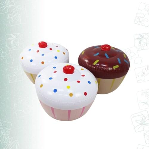 3PCS Creative Inflatable Cake Balloon PVC Inflatable Dessert Decoration Children Party Supplies