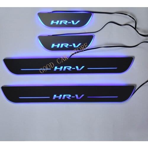 Auto Part Fit For Honda HRV HR-V Vezel 2014 2015 2016 2018 moving led Scuff Plate Door Sill Guards Thresholds Cover Trims 4Pcs