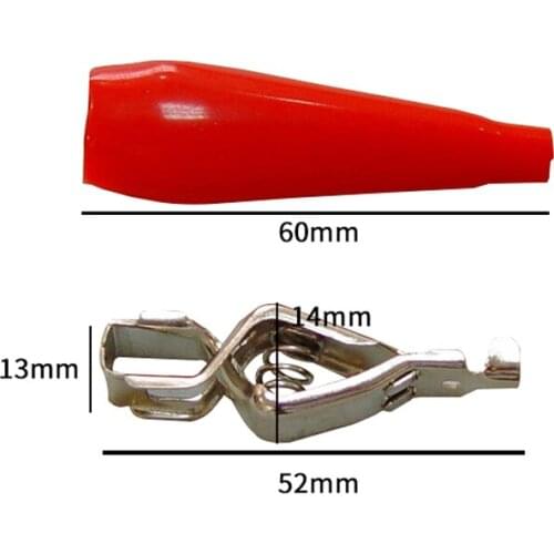 5pcs 52MM Metal Alligator Clip Crocodile Electrical Clamp Testing Probe Meter Black Red with Plastic Boot Car Auto Battery