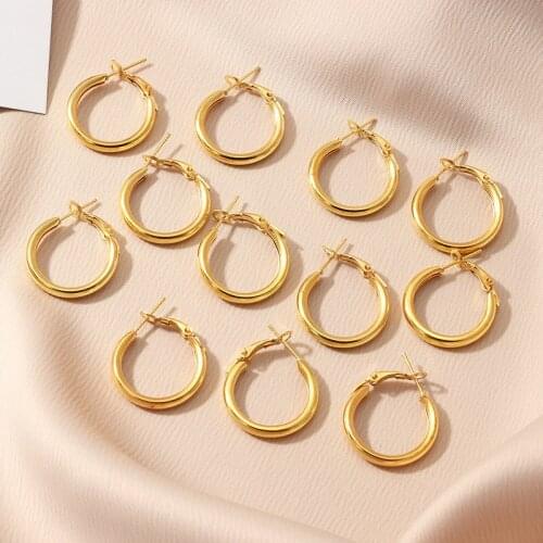 6 Pairs Minimalist Circle Geometric Round C shape Hoop Earrings for Women Girls Trendy Hiphop Party Travel Jewelry Gifts Brincos