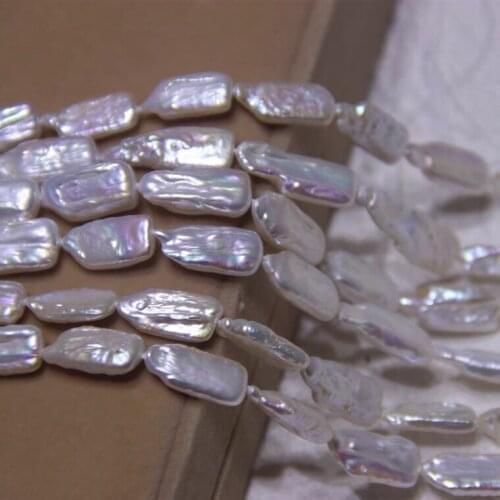 9*20mm Big Size Button Shape Loose Pearl Necklace Real Pearl Strand String 38cm Long DIY Jewelry Necklace/Bracelet