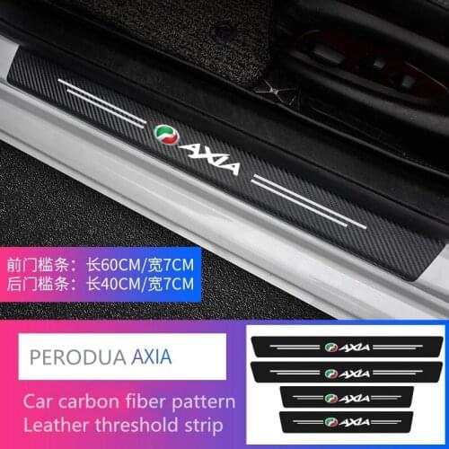 For PERODUA AXIA Accessories 4Pcs Car Styling Threshold Door Sill Pedal Protector Carbon Fiber Stickers