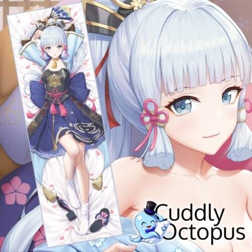Anime Genshin Impact Kamisato Ayaka Dakimakura Hugging Body 2WAY Pillow Case Cover Japanese Pillowcase Cushion Bedding Gifts Cud