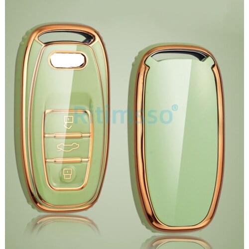 TPU Key Case for Car for Audi A1 A3 A4 A5 A6 A7 A8 Quattro Q3 Q5 Q7 2009~2015 Car Accessories Car Styling New Key Cover