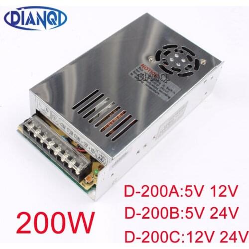 DIANQI Dual output power supply 200W 12V 8.5 24V 4.2A power suply D-200C ac dc converter good quality