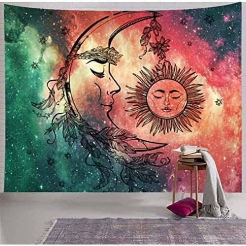 Mandala Tapestry Mandala Celestial Moon Sun Tapestrys Wall Hanging Hippie Room Decor Home Decor Bedroom Wall Decoration Tapiz