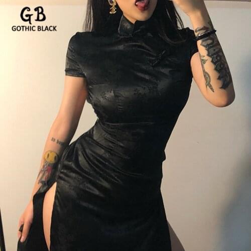 Gothic Black Short Sleeve Dresses