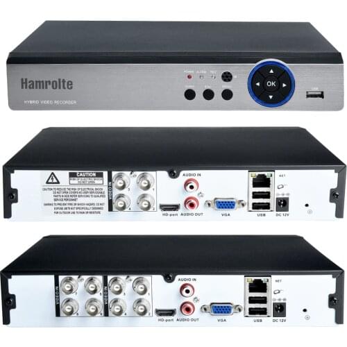 Hamrolte 5MP AHD DVR 4CH/8CH 5 In 1 HYBRID Security Recorder For 5MP/4MP 1080P AHD TVI CVI Analog Camera Motion Detection Xmeye