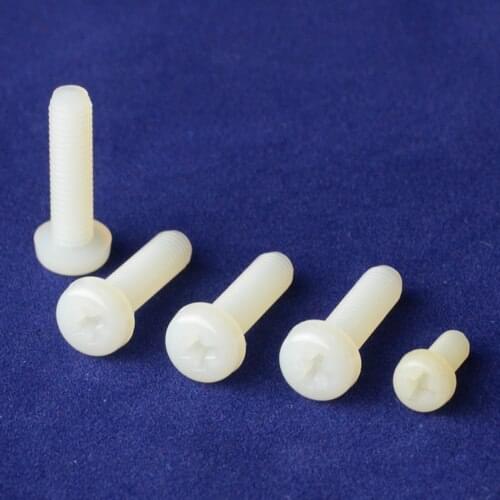 M6 M8*30 35 40 50 60 80 Nylon screw Nylon screw Bolts White Plastic screw Insulation Pan round head philip LED light TOY DIY