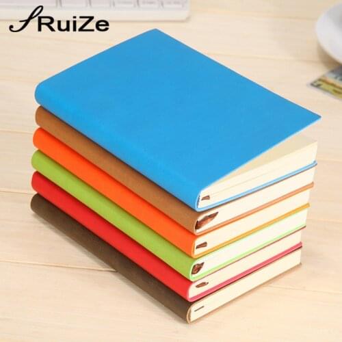 RuiZe 2020 faux Leather small notebook A7 pocket notepad agenda mini notebook paper creative stationery note book soft cover
