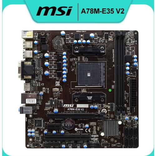 For MSI A78M-E35 V2 original motherboard AMD A78 Socket FM2+ SATA III DDR3 w/ AMD a6-5400 + i/o Shield Motherboard