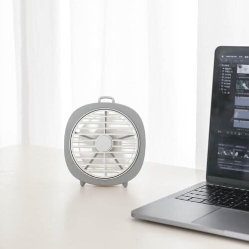 M5TE Multi-function desktop mini charging USB fan Portable home retro night light electric fan