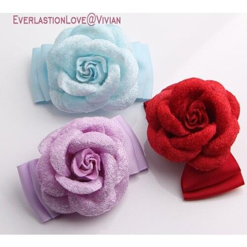 ELLV fashion ribbon bow rose brooch for girl dress flower brooches pin for kids corsage accessories brooches pins for women