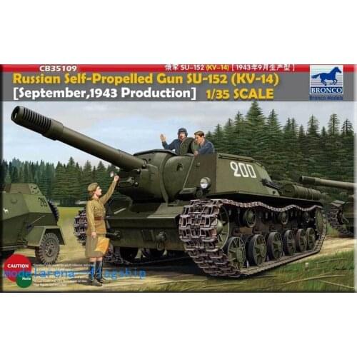 BRONCO CB35109 1/35 Russian Self-Propelled Gun SU-152(KV-14) Plastic Model Building Kit