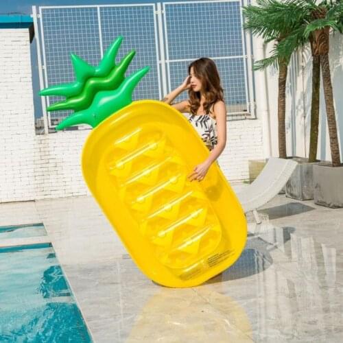Pineapple Inflatable Floating Row Pool Air Bed Water Hammock Water Sports Lounger Chair Summer Beach Swimming Ring Air Mattress