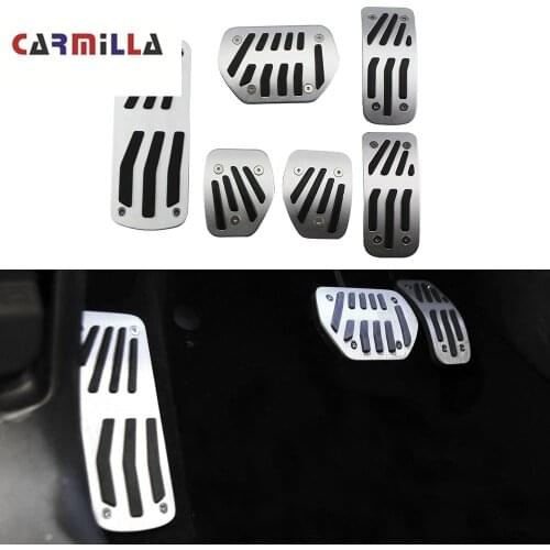 Stainless Steel Car Interior Fuel Gas Pedal Brake Pedal Footrest Pedals Cover for Peugeot 2008 2014-2019 Accessories