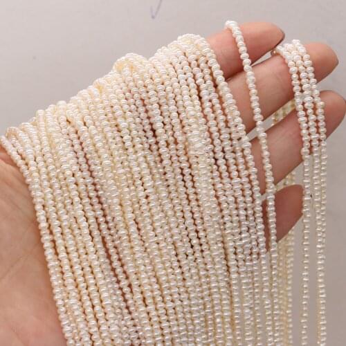 High Quality 100% White Potato Pearl Natural Freshwater Pearl DIY Necklace Bracelet Jewelry Making Chain Ladies Gift 2~2.5mm
