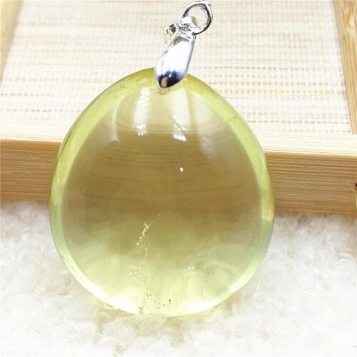 Newly Natural Yellow Citrine Quartz Pendant Water Drop 31x28x16mm From Brazil Women Jewelry Clear Citrine Beads Necklace AAAAA