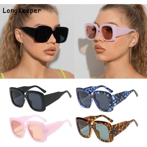 New Fashion Oversize Sunglasses 2021 Women Big Frame Sqaure Sunglass Vintage 90s Pink Blue Sun Glasses Female Elegant Shades