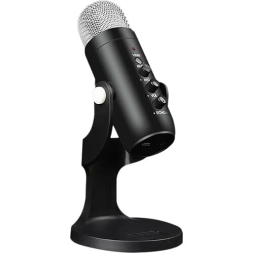 New USB Condenser Microphone for PC/Micro/Mac/Android with Noise Cancellation and Reverb for Voice and Music Recording