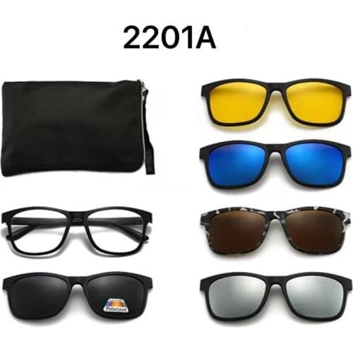 Polarized Glasses Clip On New Trendy Custom Logo Colorful 5 In 1 PC Fashion Clip On Glasses