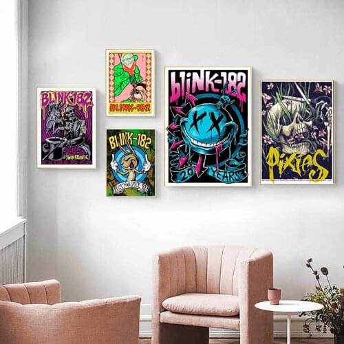 HD Print European and American Poster Blink 182 Rock Band Canvas Painting Nordic Retro Wall Artist Decoration