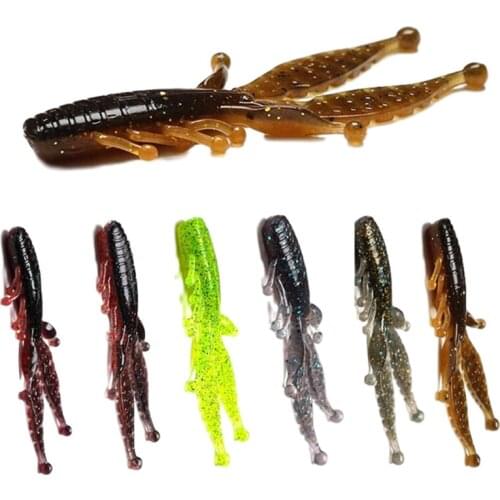 Fishing Lures Artificial Bait Glow Shrimp Grub Worms Lure Saltwater Freshwater Fishing Lures for Bass Walleye Trout 8 Pieces