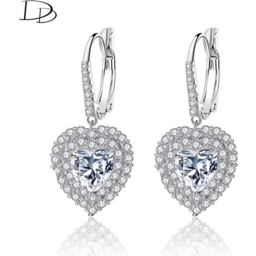 DODO Full AAA Zircon Heart Hoop Earrings for Women Delicate Double Layer Small Crystal Inlay Wedding Brincos Bijoux Femme E239
