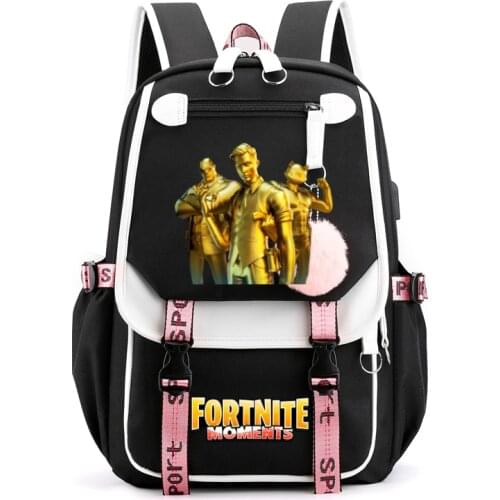 FORTNITE School Bag Mochila Children Students Schoolbag Usb Charging Games Backpack Bolsa Escolar
