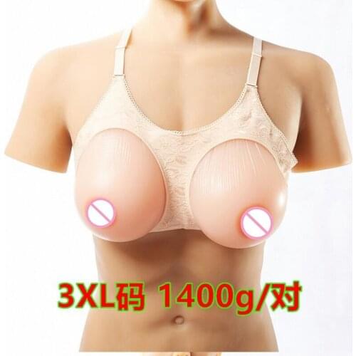 Silicone Fake False Breast crossdresser silicone breast form silicone breast chest prosthesis 1400g (E/F/FF ) Free shipping