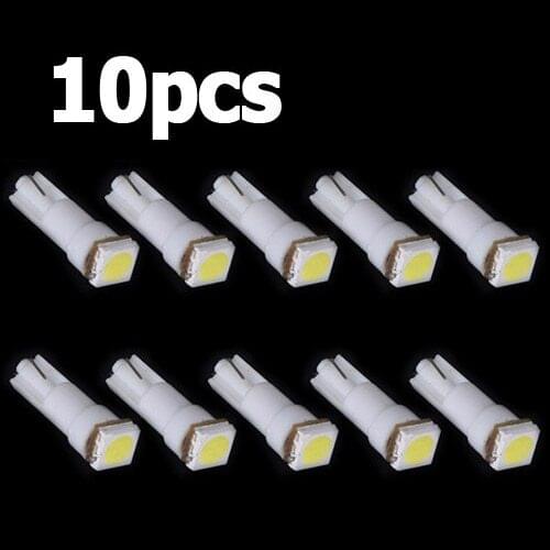 TOYL 10X Car T5 5050 SMD Dashboard White 1-LED bulbs light lamp 74 37 286 18 27 12v