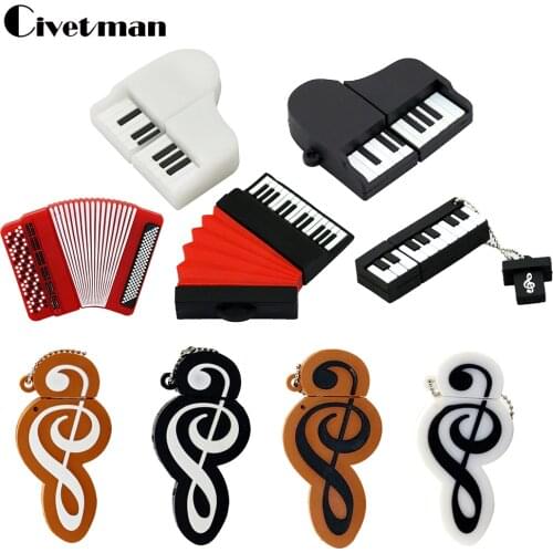 Pen Drive Cartoon Instruments Piano USB Flash Drive Cute Musical Notes 8GB 16GB 32GB 64GB 128GB 256GB Pendrive USB Memory Stick