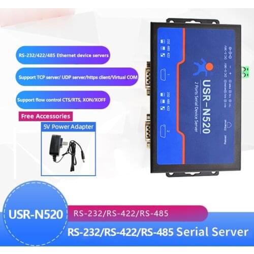USR-N520 Serial Device Server-LAN Ethernet to RS232 RS485 RS422 Converter,Industrial automation control for data transmission520