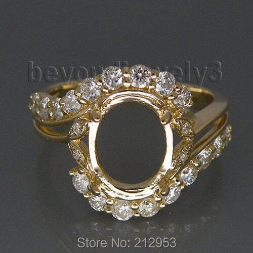 Vintage Oval 8x10mm 14kt Yellow Gold Natural Semi Mount Anniversary Rings G90647