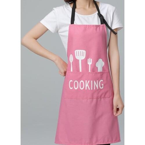 PVC Waterproof Kitchen Adjustable Apron For Women Men Cuisine Chef Pink Aprons Baking Accessories Commercial Restaurant Pinafore