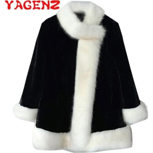 YAGENZ S-3XL Imitation Fox Fur Coat Women Winter Top Fashion Fur Coat Elegant Thick Warm Outerwear Fur Jacket Chaqueta Mujer 630