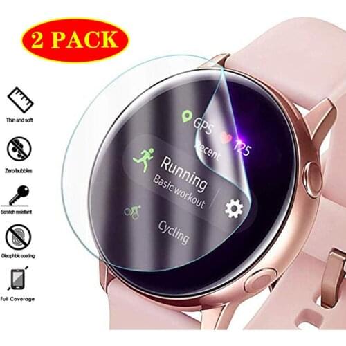 2PCS Screen Protector For Samsung Galaxy watch active 2 44mm 40mm 3D HD Ultra-thin Full Protective film watchband Accessories