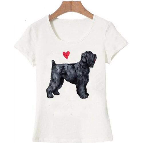 I Love my Black Russian Terrier T-Shirt Harajuku t-shirt donna amanti dei casual Magliette e camicette carino bianco Magliette